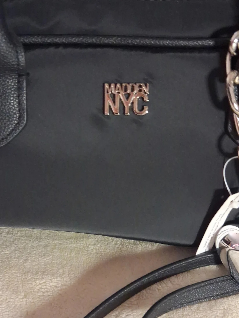 MADDEN MYC NEW Black Leather Top-Handle Crossbody Bag
